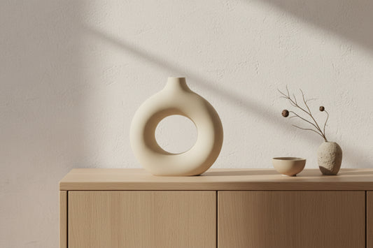 Frosted Biscuit Flower Vase