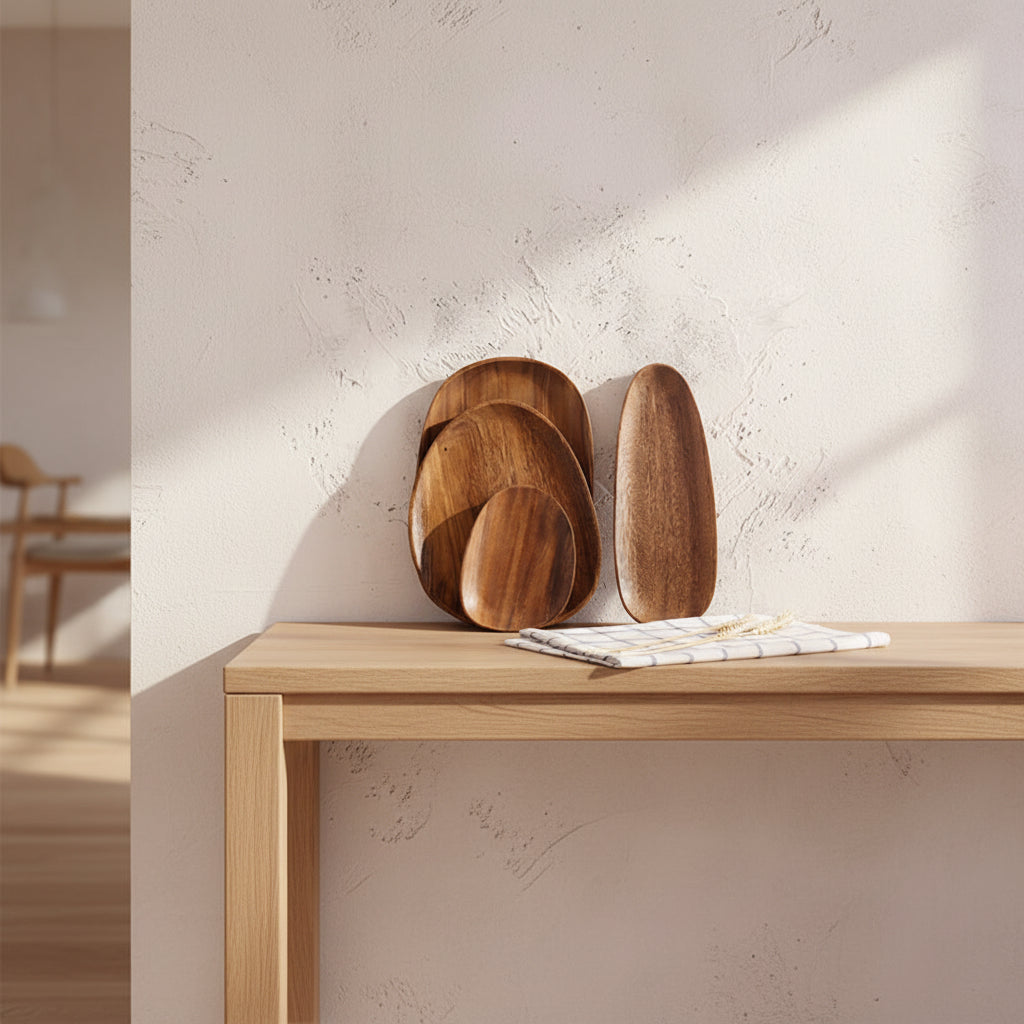 Organic-shaped Acacia Wooden Tray