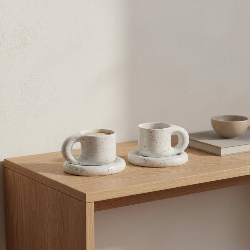 Handcrafted Bauhaus Chubby Mugs