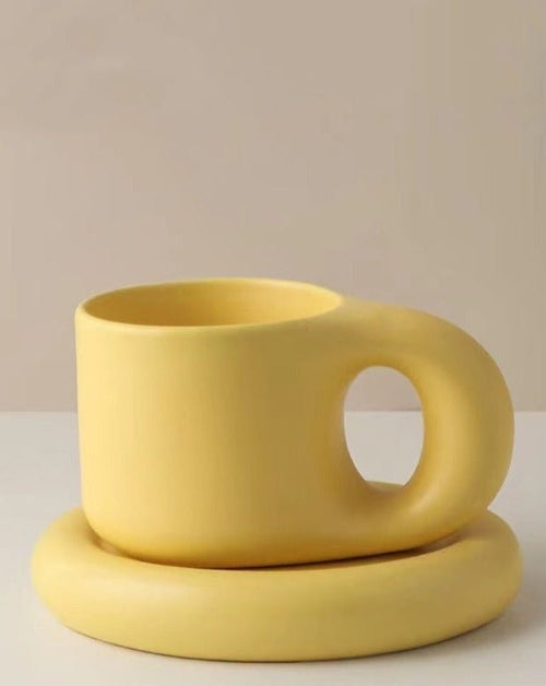 Handcrafted Bauhaus Chubby Mugs