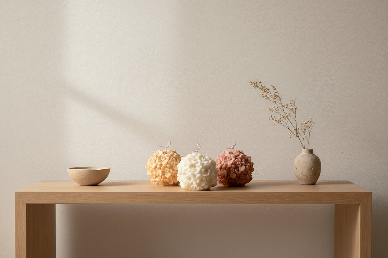 Butterfly Orchid Flower Ball Candle | Soy Wax Candle | Decorative Candle | Aesthetic Candle| Shaped Candle| Unscented Candles|Unique Candle-0